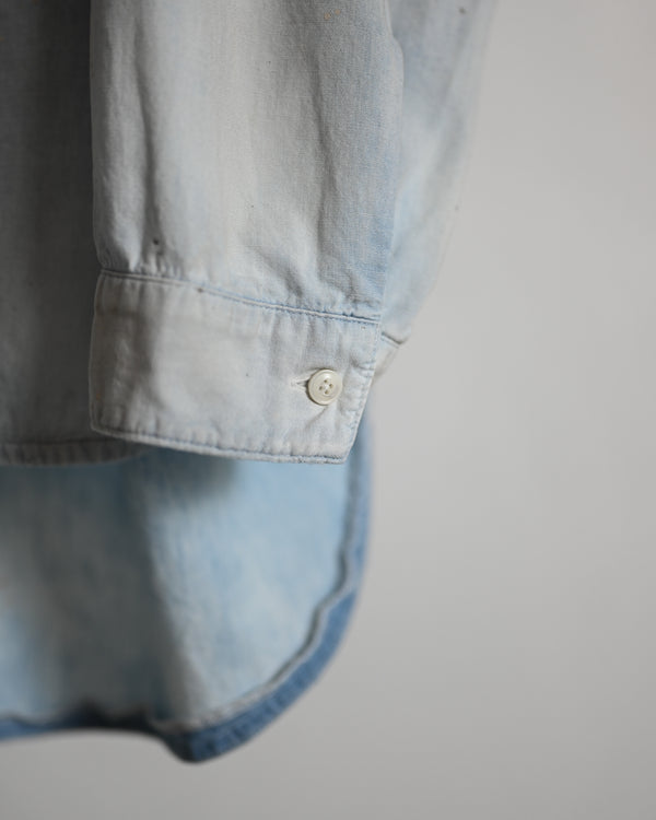AGING CHAMBRAY LONG SHIRT, indigo
