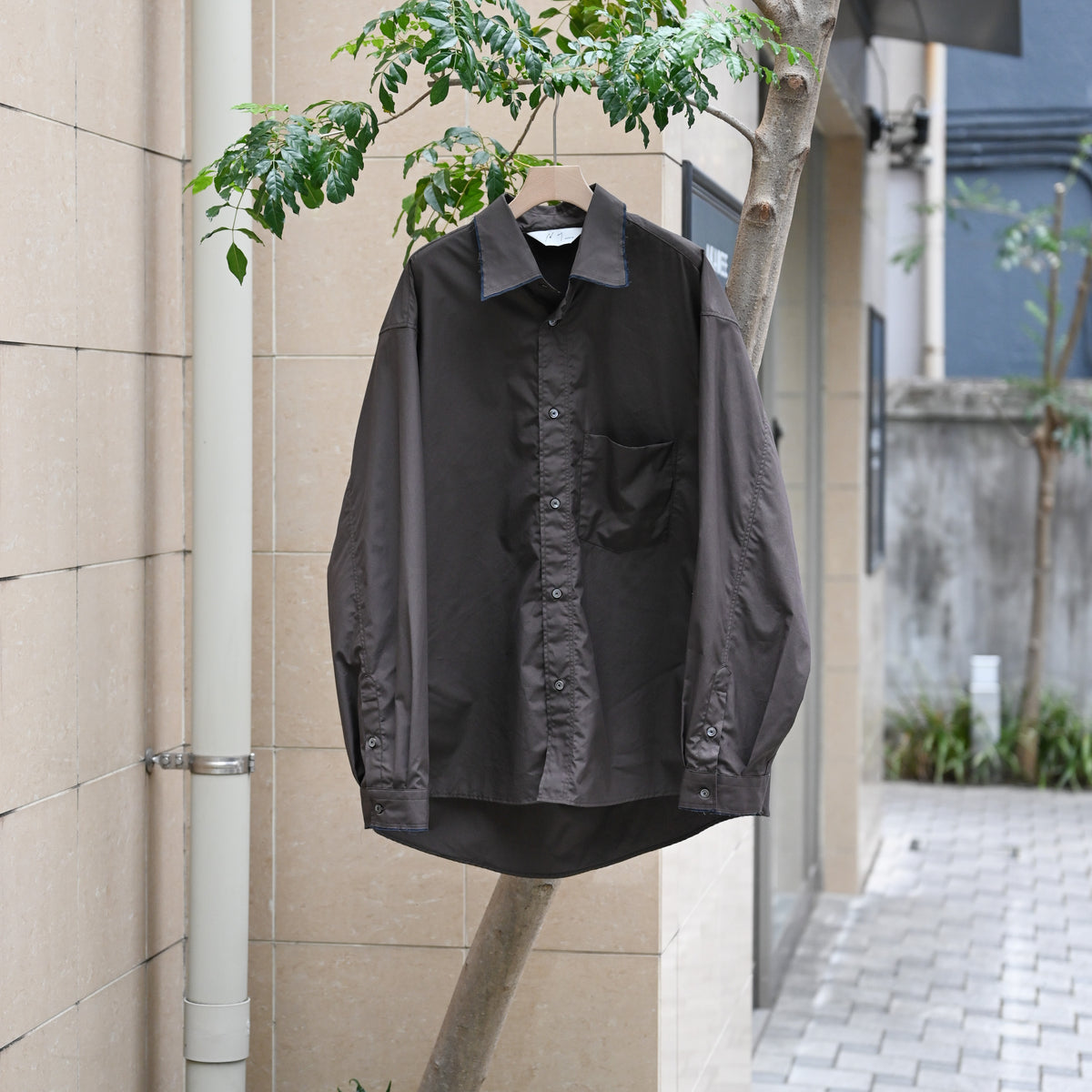 ANCELLM アンセルム - HIGH COUNT COTTON FRAYED OVER SHIRT – coelacanth