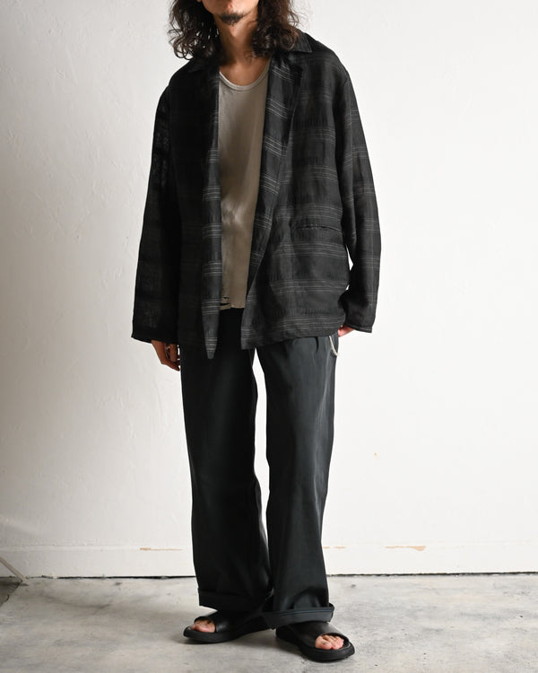 MULTI STRIPED OVER SH-JKT, black