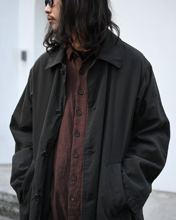 SHIRT COAT, hound's tooth cotton linen