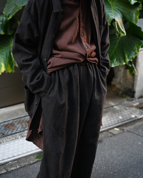 BAGGY EASY PANTS, max high count hemp, brown