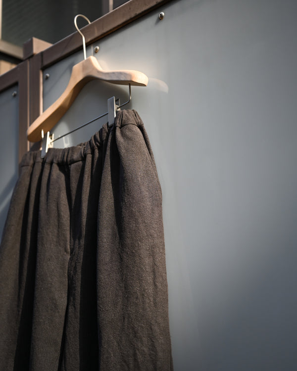 BAGGY EASY PANTS, max high count hemp, brown