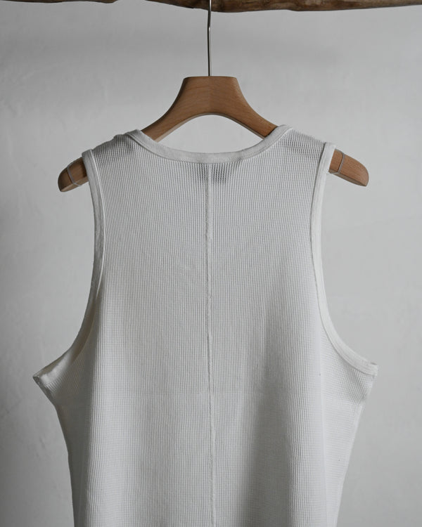 DAMAGE WAFFLE TANK, white