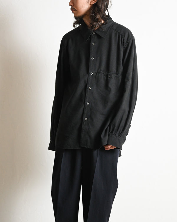 L/S NEP BOXY SHIRT, black