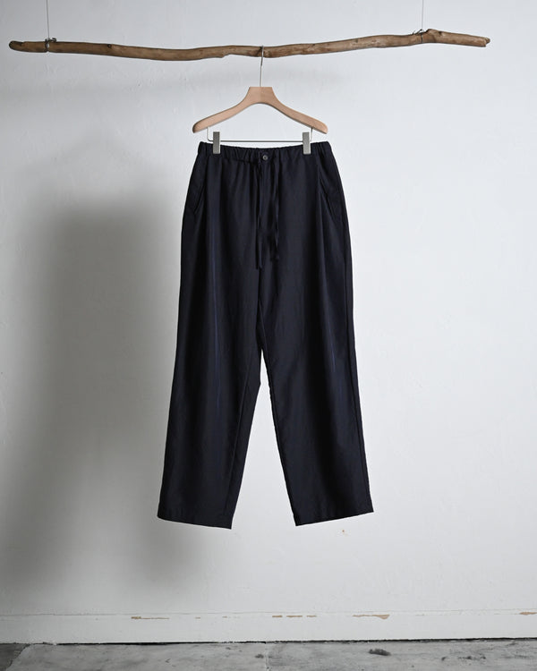 WASHED WOOL SILK DRAWSTRING PANTS