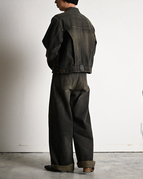 coffee black denim trousers, dstryd
