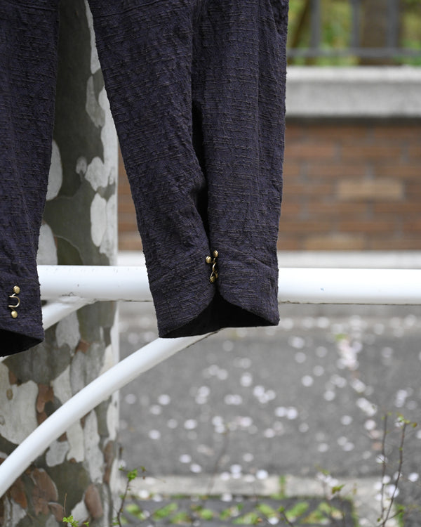 HOOK PANTS, slub yarn dobby cloth