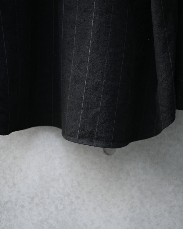 REGULAR COLLAR SHIRT, linen×cotton×silk, stripe