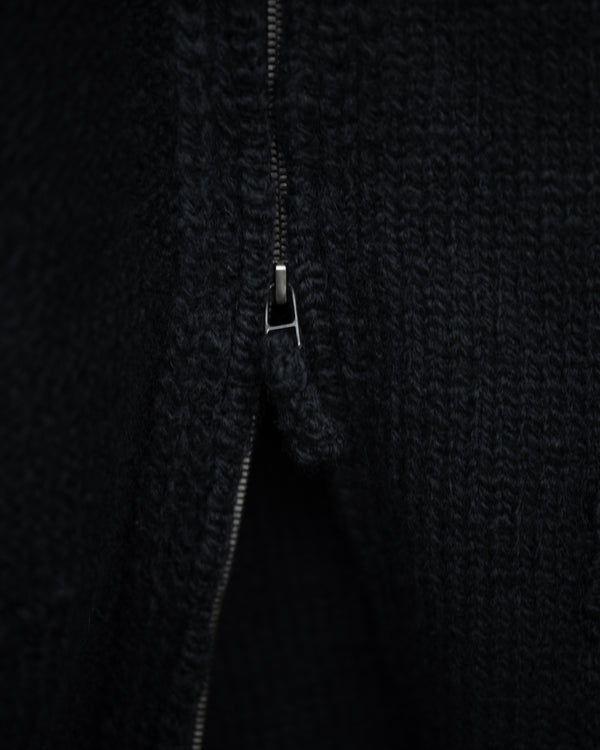 [予約商品]Slub yarn knit coat Ex. solid black