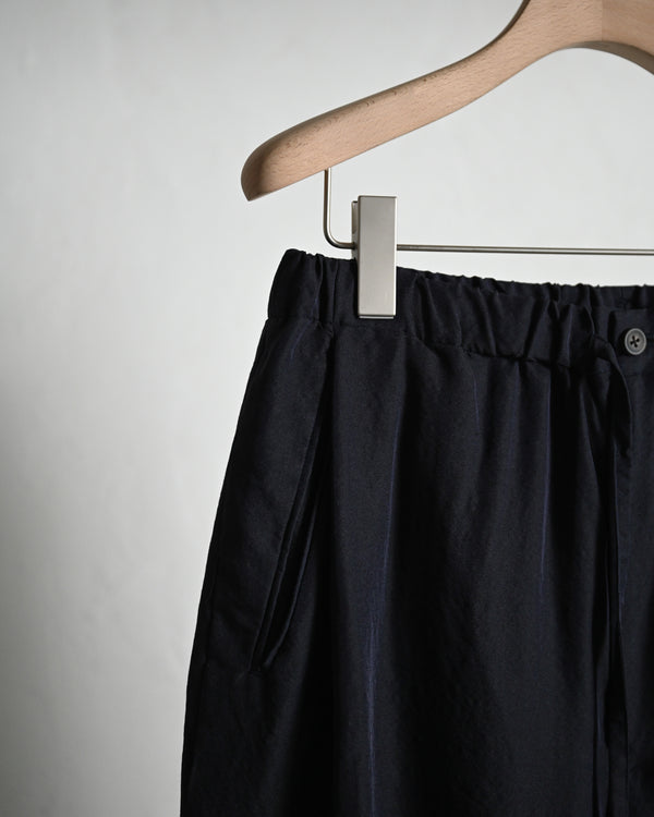 WASHED WOOL SILK DRAWSTRING PANTS