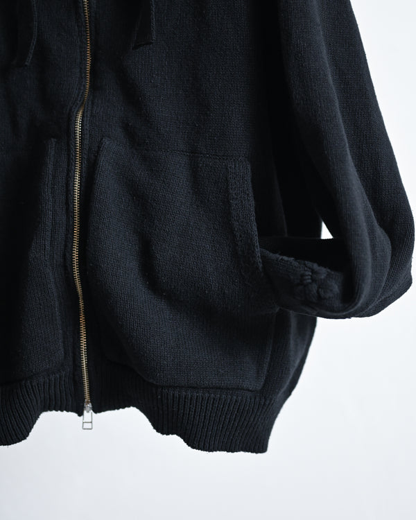 grandma zip knit hoodie