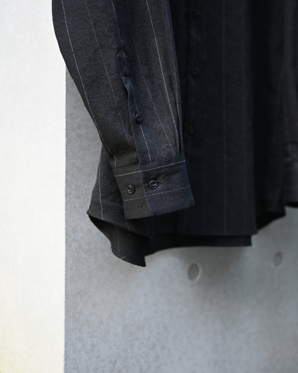 REGULAR COLLAR SHIRT, linen×cotton×silk, stripe