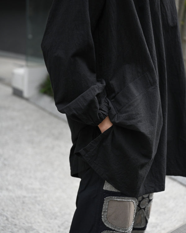 SMOCK-black, canvas linen