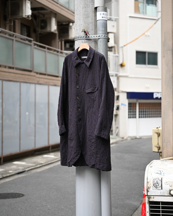 LONG COOK JACKET, slub yarn dobby cloth