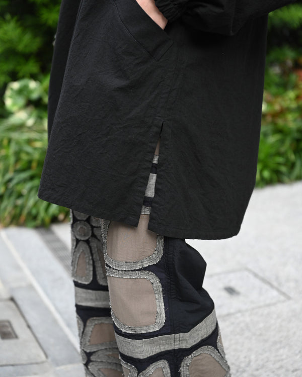 SMOCK-black, canvas linen