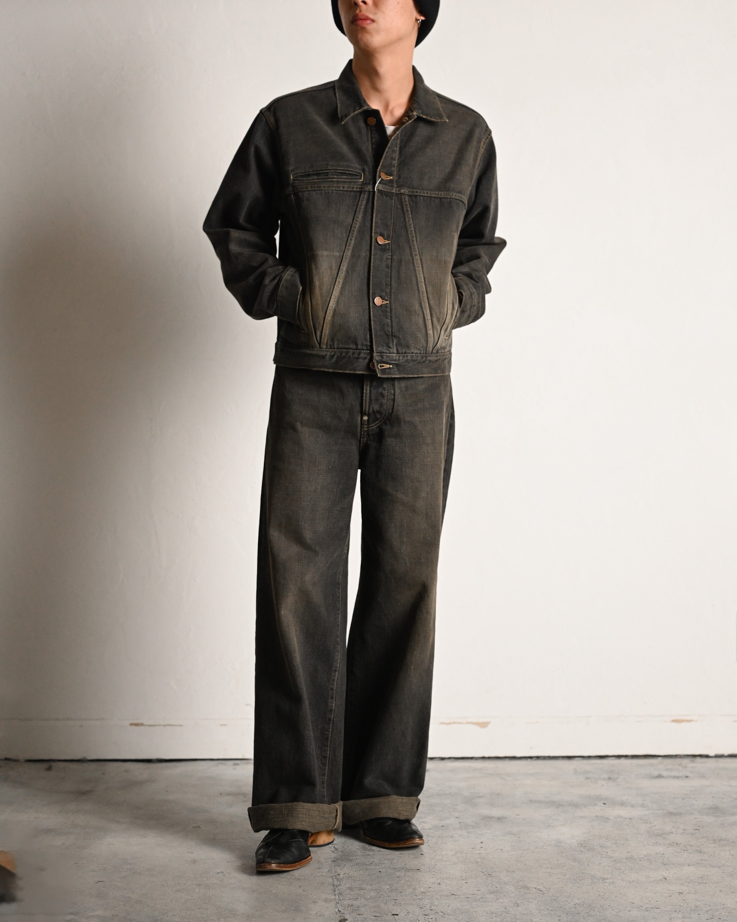 daisuke tanabe ダイスケタナベ - coffee black denim jacket, dstryd daisuke tanabe ダイスケタナベ - coffee black denim jacket, dstryd