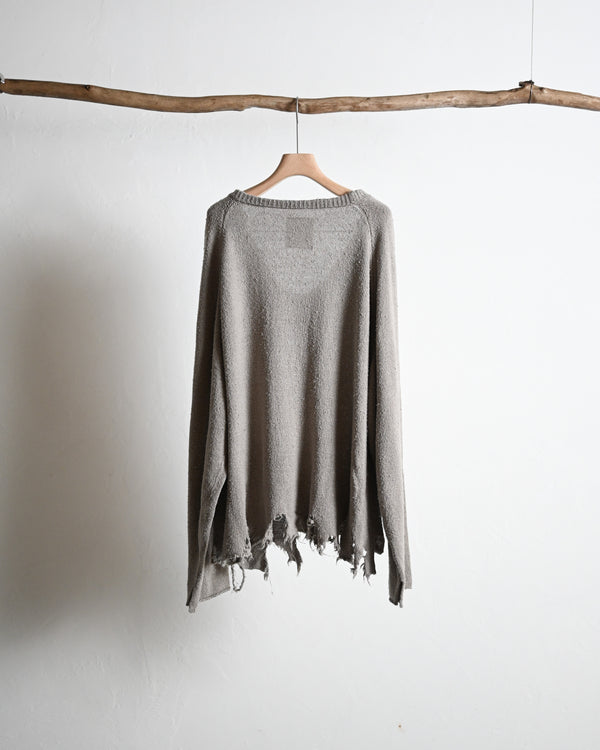 DAMAGE SILK UVNECK KINT, greige