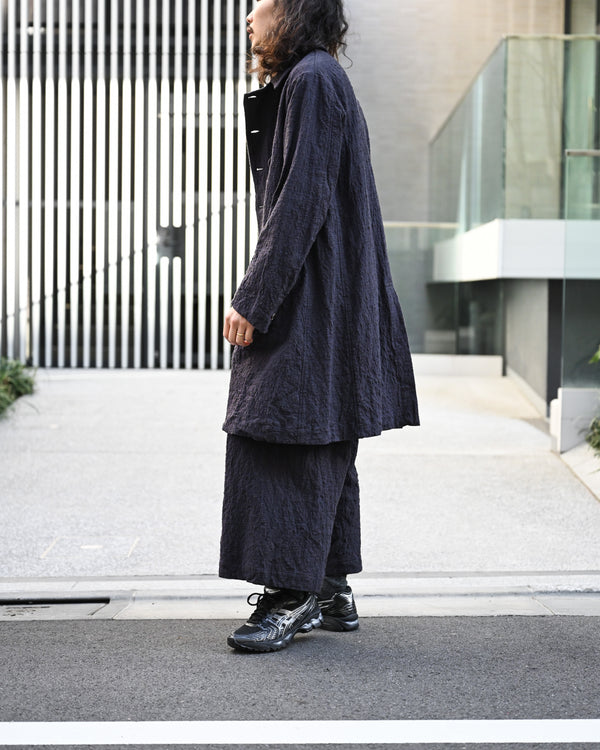LONG COOK JACKET, slub yarn dobby cloth