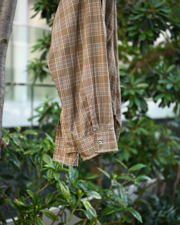 AGING RAYON CHECK SHIRT, green