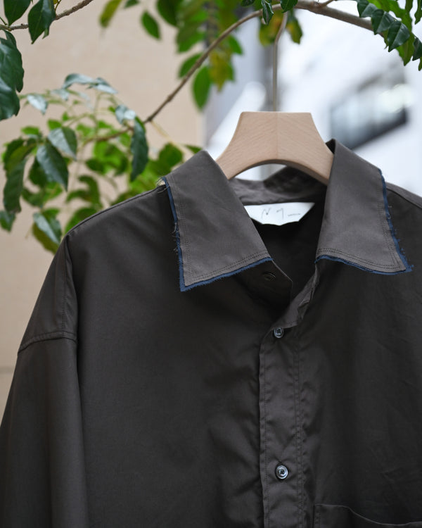 HIGH COUNT COTTON FRAYED OVER SHIRT