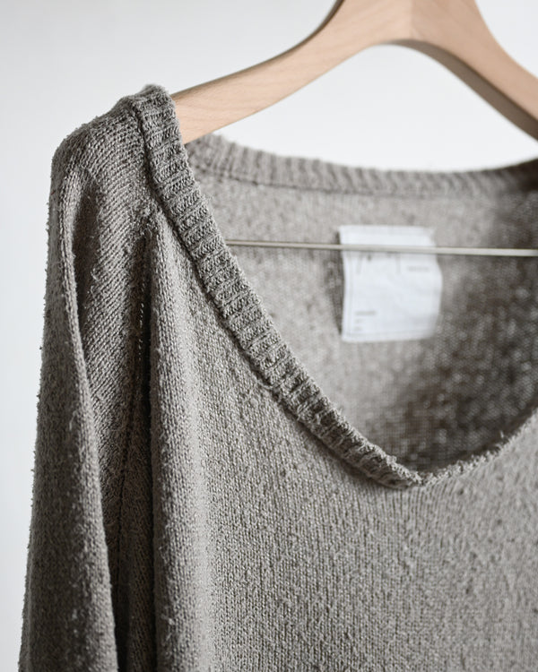 DAMAGE SILK UVNECK KINT, greige