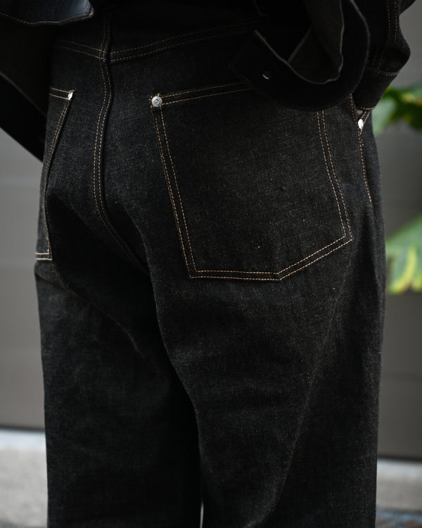 coffee black denim trousers