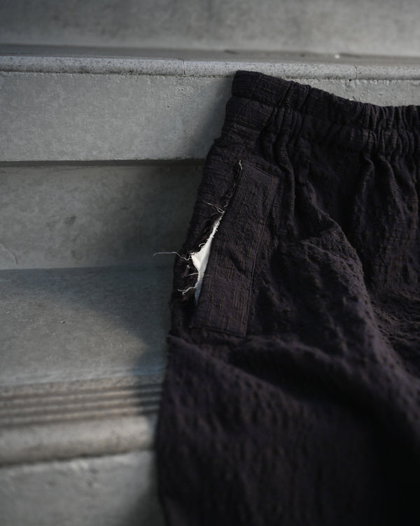 EX. BAGGY PANTS, slub yarn dobby cloth