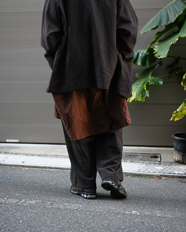 BAGGY EASY PANTS, max high count hemp, brown