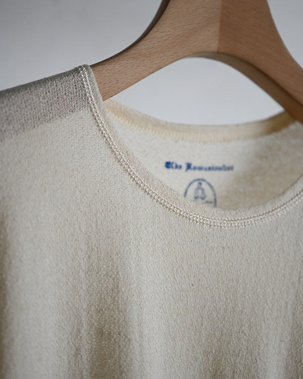 BACK CREPE JERSEY / CREW NECK LONG SLEEVE, ecru