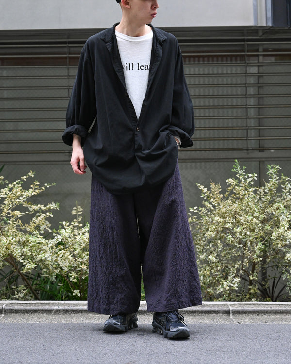 EX. BAGGY PANTS, slub yarn dobby cloth