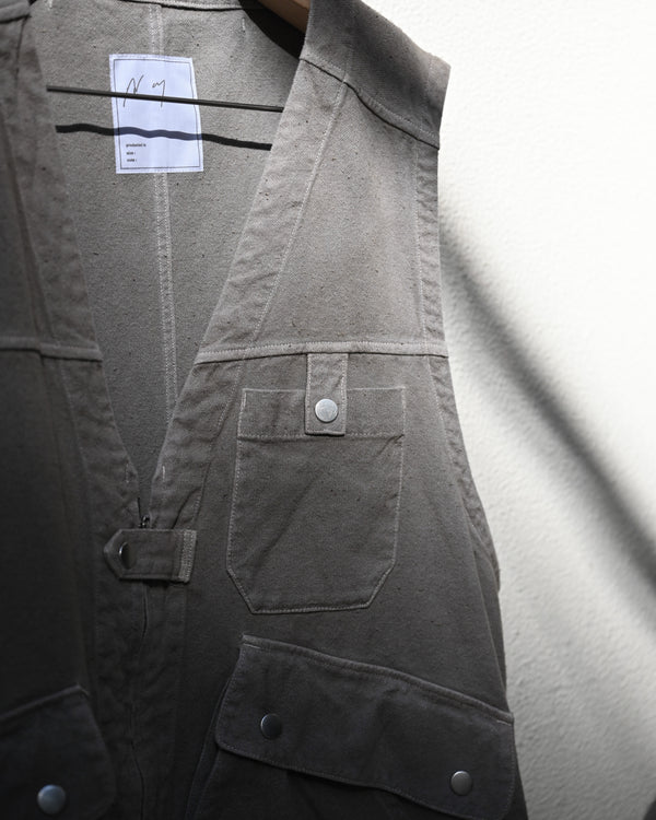 C/R DUCK UTILITY VEST, greige