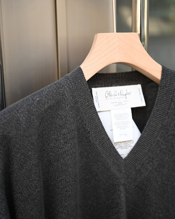 SILK LINEN V L/S, charcoal