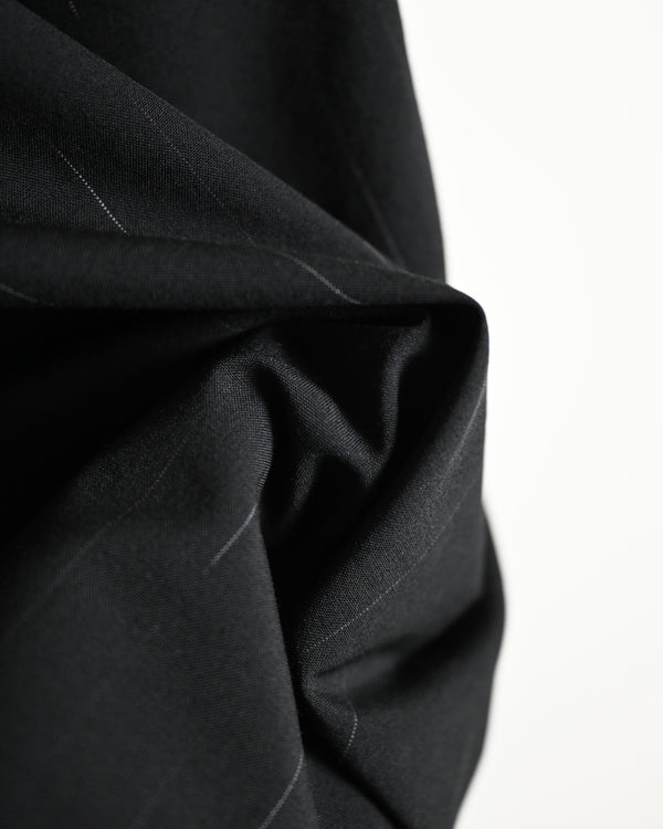 DOUBLE PLEATED WIDE EASY SHORTS, wool kasuri stripe