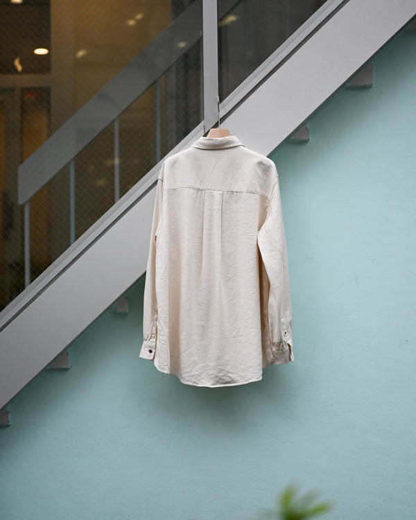 L/S NEP BOXY SHIRT, d.white
