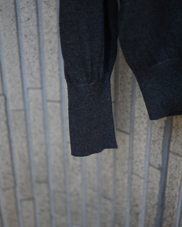 SILK LINEN V L/S, charcoal