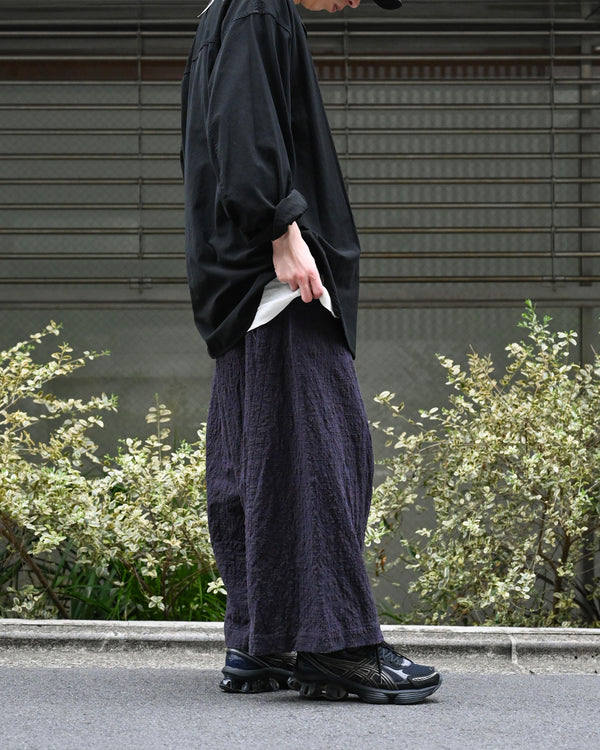 EX. BAGGY PANTS, slub yarn dobby cloth