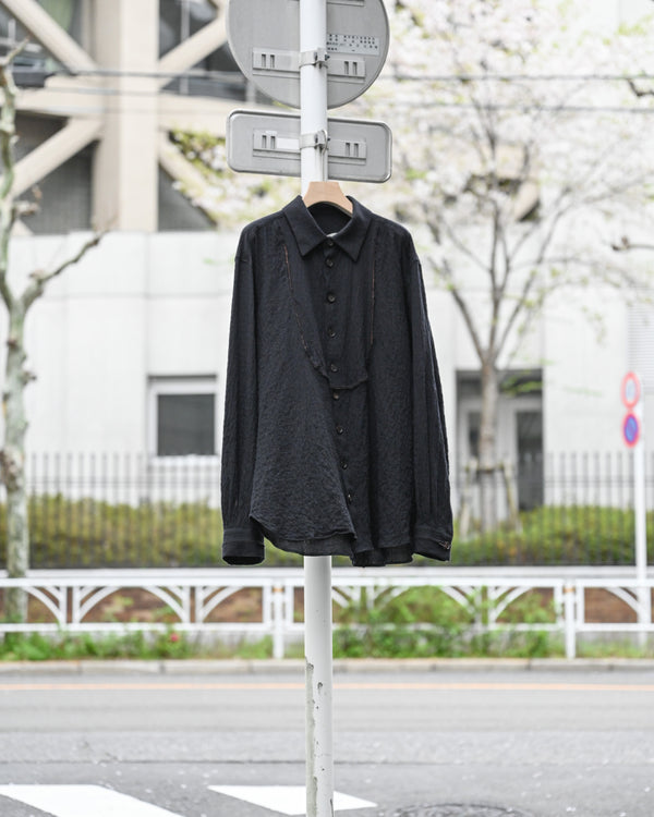 BIB FRONT SHIRT, shirring lawn