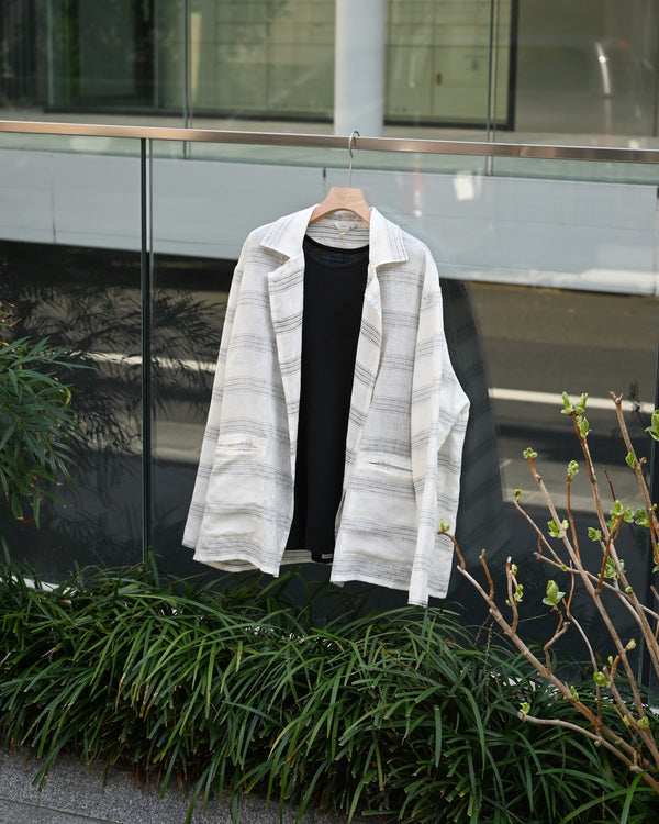 MULTI STRIPED OVER SH-JKT, white