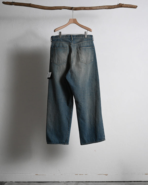 5POCKT BAGGY PANTS, raw denim, fade indigo