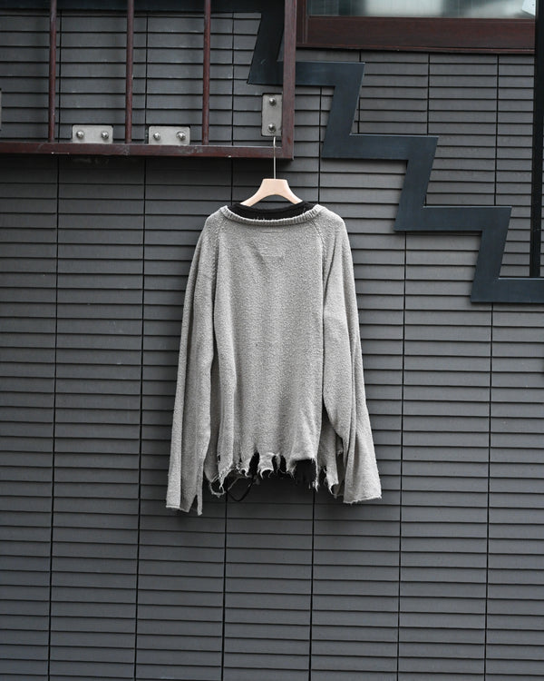 DAMAGE SILK UVNECK KINT, greige