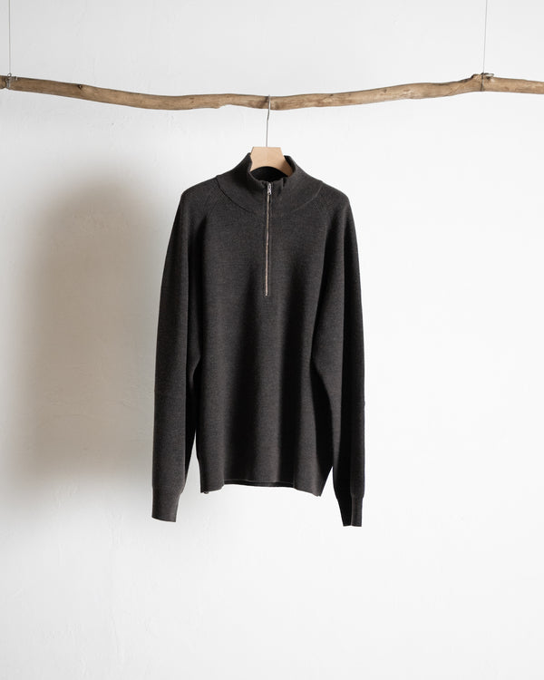 120'S WOOL HALF ZIP KNIT
