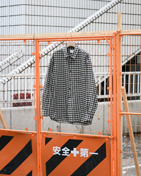 REGULAR COLLAR SHIRT, linen×cotton×silk, gingham