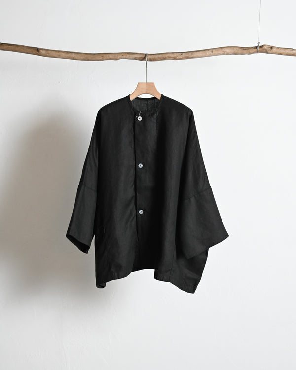 さざ波大麻ワイドジャケット, 黒