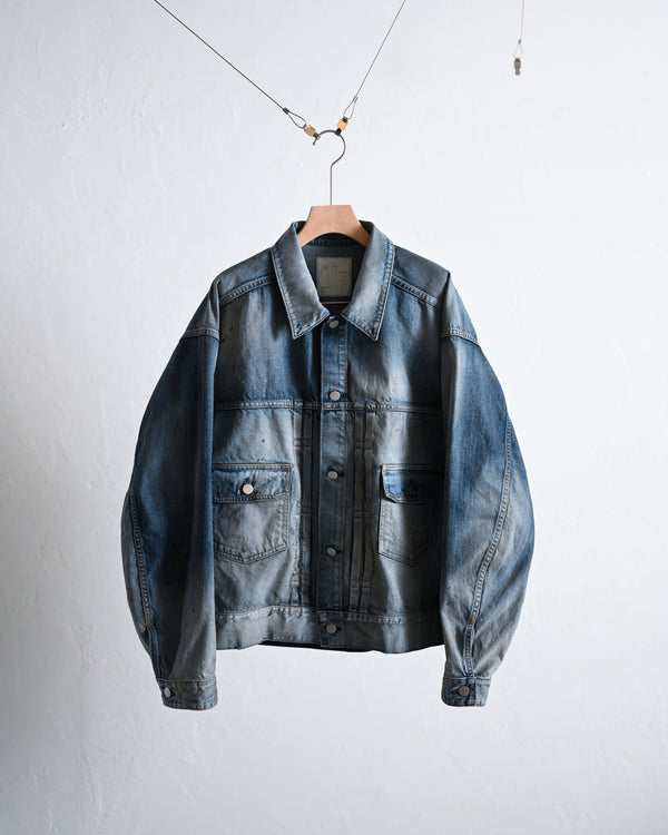 AGING DENIM JACKET, D.INDIGO