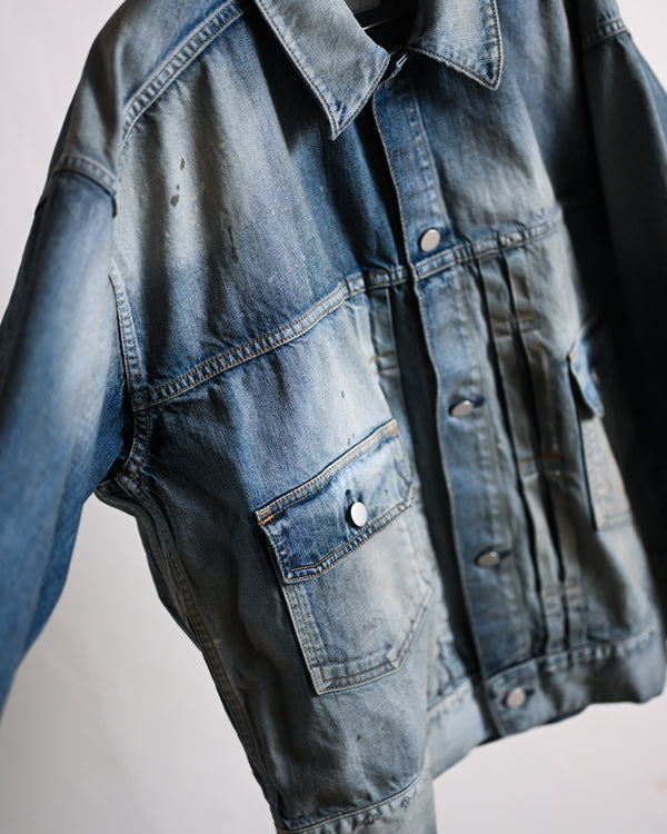 AGING DENIM JACKET, D.INDIGO