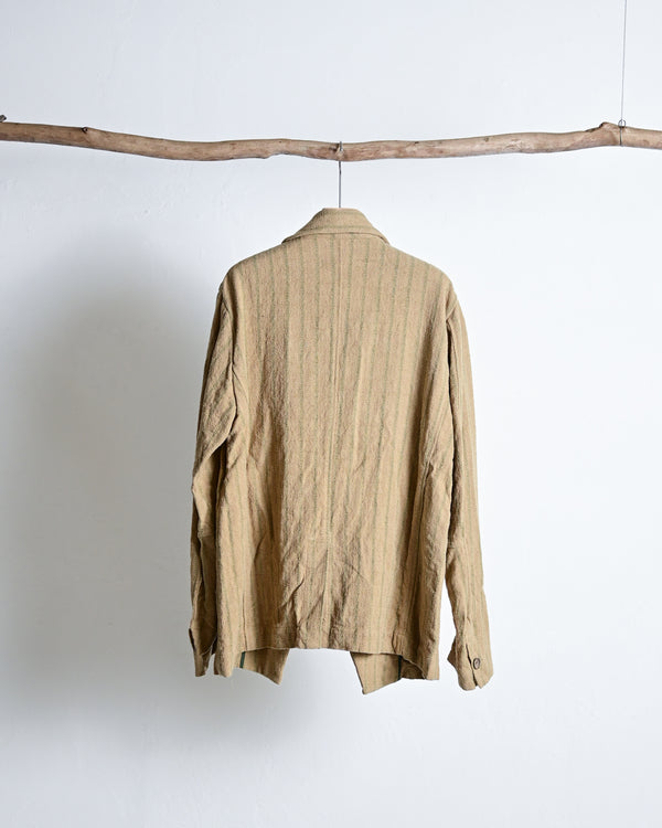 Cook jacket, silk linen dobby stripe