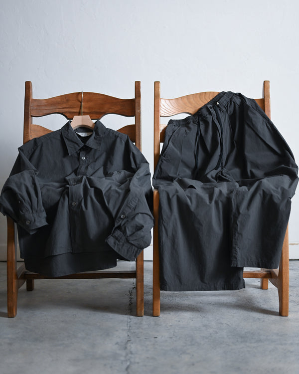 DYED SHRINK WIDE EASY TUCK SLACKS EX