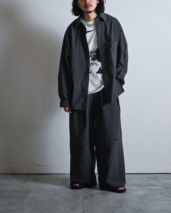 DYED SHRINK WIDE EASY TUCK SLACKS EX