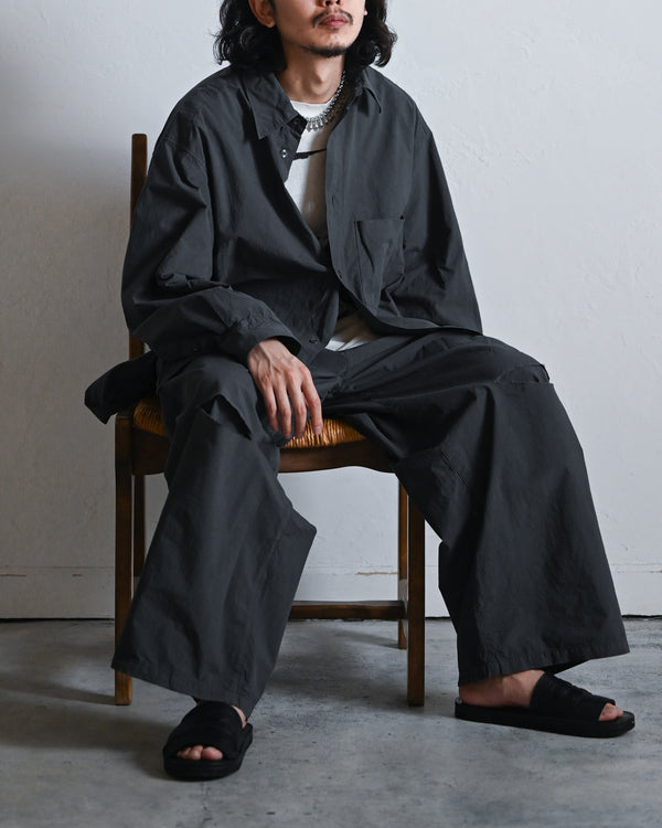 DYED SHRINK WIDE EASY TUCK SLACKS EX
