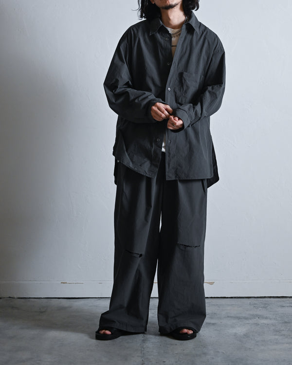 DYED SHRINK WIDE EASY TUCK SLACKS EX